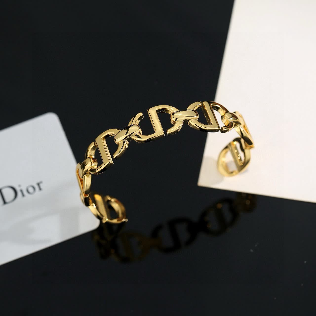 Louis Vuitton Christian Gold Tone Link Bracelet